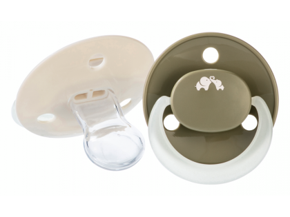 Šidítko silikonové Physio Air Eco svítící 2 ks 0 m+ Bebeconfort Sand/green