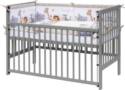 Dětská postýlka s kompletní výbavou ZOO 120 x 60 cm béžová Scarlett