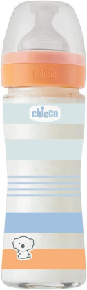 Láhev kojenecká sklo Well-being silikon 240 ml Chicco