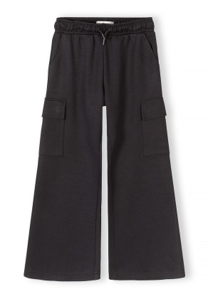 Dívčí široké cargo tepláky černé Minoti