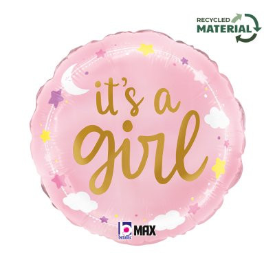 Kruh - Je to holčička 18"/46 cm fóliový balónek nafukovací