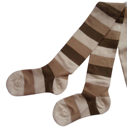 Dětské punčocháče Design Socks vel. 1 (12 - 24 měs) BÉŽOVÉ PROUŽKOVANÉ