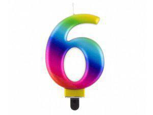 Svíčka dortová Galaxy barevná 8 cm