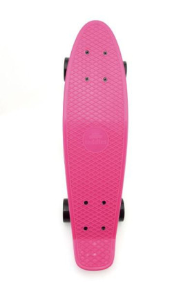 Skateboard - pennyboard 60cm, nosnost 90kg, kovové osy, růžová barva, černá kola