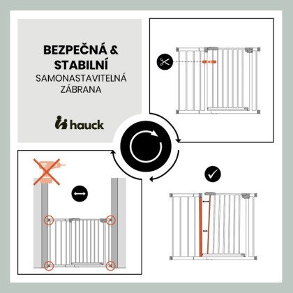 Zábrana Open N Stop 2 Set 75-80 cm+ nástavec 9 cm White Hauck