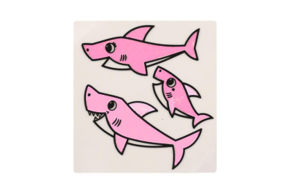 Okenní samolepky a omalovánky Baby Shark s barvami