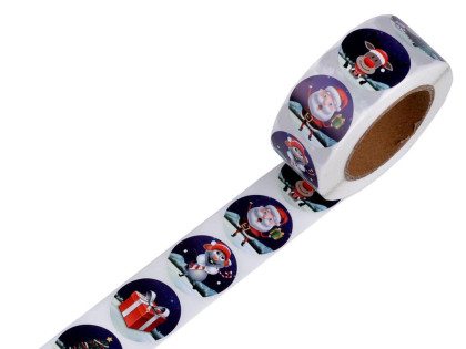 Papírové samolepky vánoční 25 mm