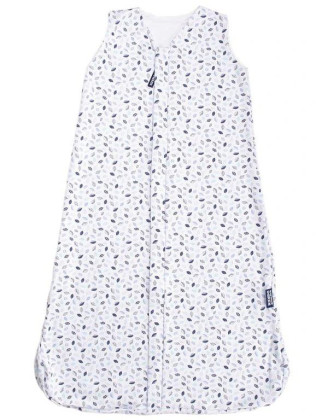 Letní 3D spací pytel bambus modré lístečky