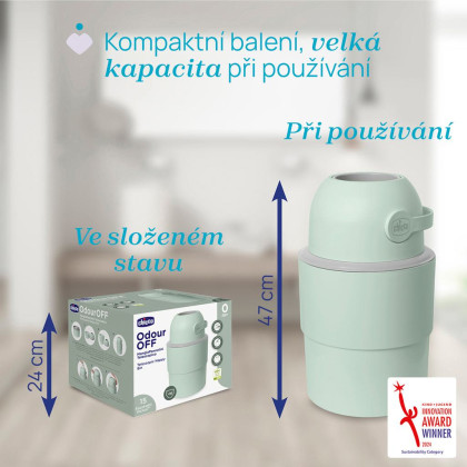 Koš na plenky teleskopický Odour Off na odstranění zápachu Chicco