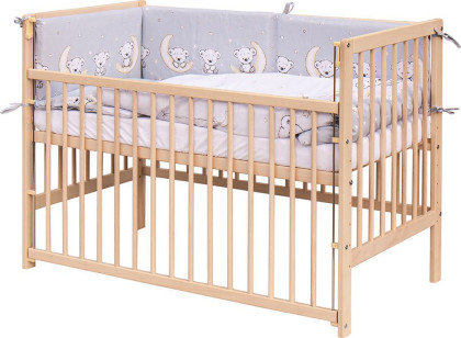 Dětská postýlka s kompletní výbavou Toro Scarlett 120 x 60 cm - šedá