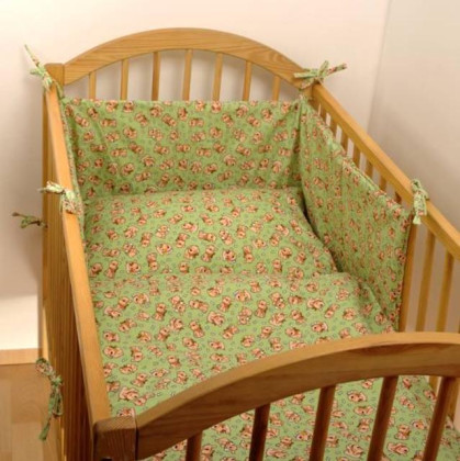 Dětské povlečení 2dílné flanelové zelené 130 x 90 cm