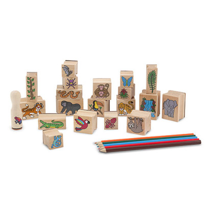 Dřevěná razítka v krabičce Prales Melissa & Doug