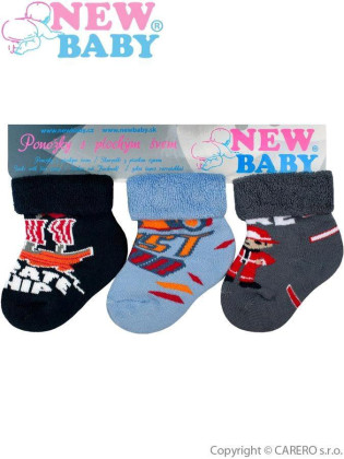 Kojenecké froté ponožky New Baby barevné - 3ks Vel. 74 (9 - 10 cm)