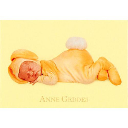 Blahopřání mini Anne Geddes - Žlutý králíček