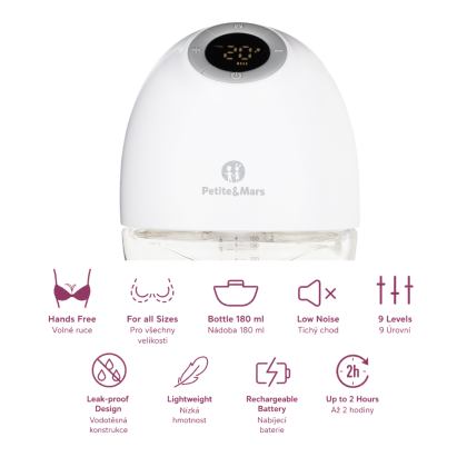 Odsávačka mateřského mléka elektrická handsfree Gaia Duo Petite & Mars
