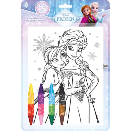 Omalovánkový set s oboustrannými voskovkami Ledové království