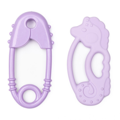 Špendlík + silikonové kousátko mořský koník fialové