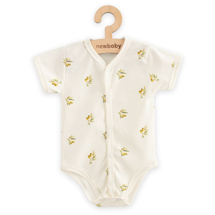 Kojenecké celorozepínací body s krátkým rukávem z organické bavlny Olivy New Baby