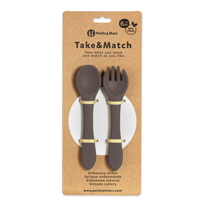 Příbor silikonový Take & Match 6 m+ Petite & Mars