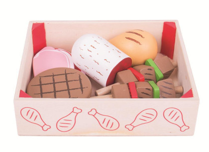 Dřevěné uzeniny v krabičce Bigjigs Toys