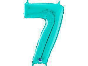 Fóliový balónek modrá Tiffany 66 cm číslice