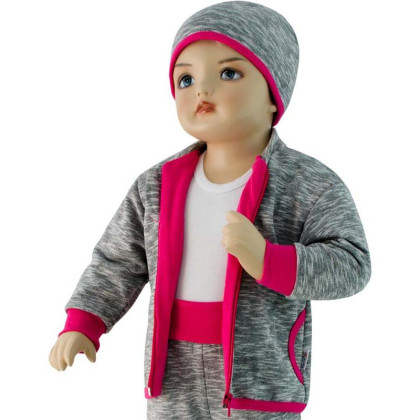 Dětská mikina David Šedá + růžová Esito