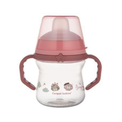 Hrneček se silikonovým pítkem FirstCup BONJOUR PARIS 150 ml Canpol Babies
