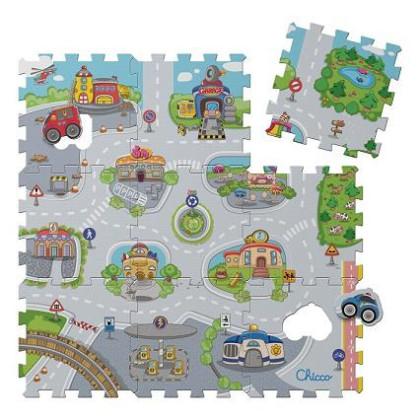 Hračka puzzle pěnové Město 30x30 cm 9 ks