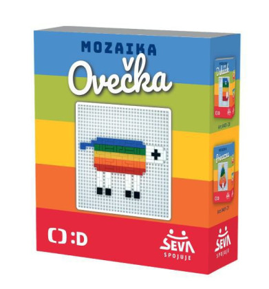 Mozaika Ovečka plast 338 dílků v krabici 15x17,5x5,5 cm