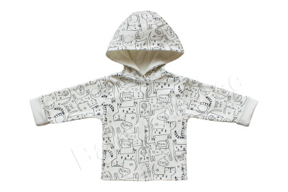 Bavlněný kabátek s kapucí Kočky Baby Service