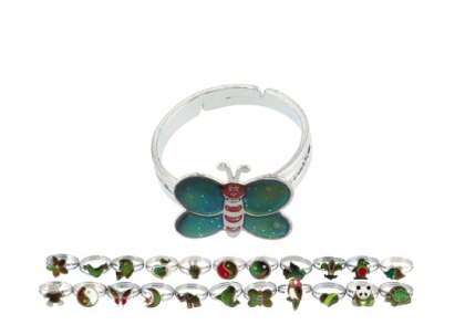 Prstýnek měnící barvu dle teploty nastavitelný kovový 