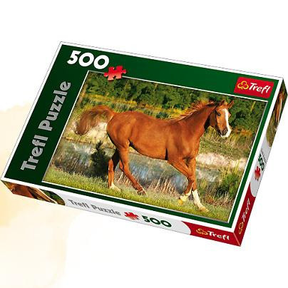 Puzzle Trefl Kůň ve trysku 500 dílků 48x34cm