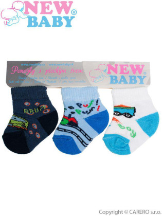 Kojenecké bavlněné ponožky New Baby barevné - 3ks vel. 62 (7-8)