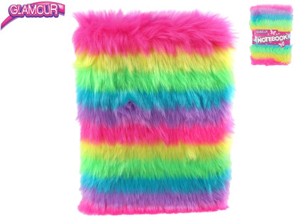Glamour plyšový zápisník duhový 80 stran