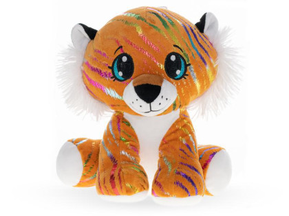 Tygr Star Sparkle plyšový oranžový 16 cm sedící 