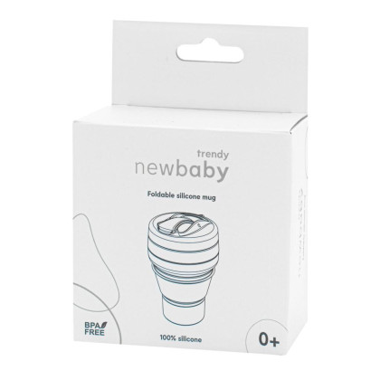 Silikonový skládací hrnek šedý 350 ml, 2 v 1 New Baby