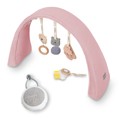 Nastavitelná hrazdička s hračkami a bílým šumem 2 v 1 Sleepee