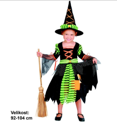Kostým na karneval - čarodějka 92-104 cm