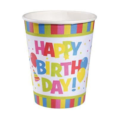 Party papírový pohárek 0,25l Happy Birthday 10ks