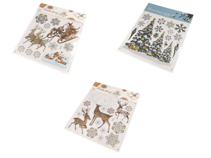 Vánoční samolepky plastické 3D na okna a dveře