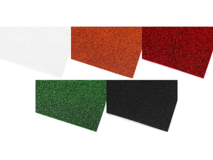 Samolepicí pěnová guma Moosgummi s glitry 20x30 cm 2 ks 