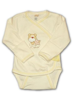 Zavinovací body dlouhý rukáv béžové Bobas vel. 62