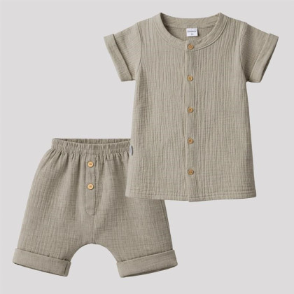 Kojenecká mušelínová košile s kraťasy linen New Baby 