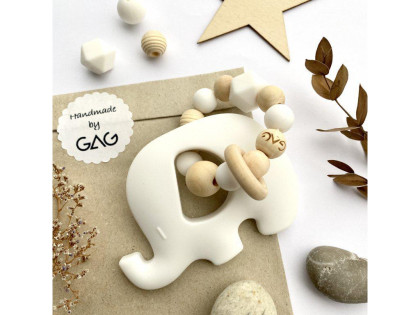 Kousátko do ručky silikonové Hryzátko slon