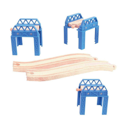 Dřevěné koleje set mostní konstrukce Bigjigs Rail 