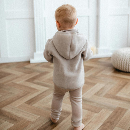 Merino dětská fleecová bunda béžová Eevi