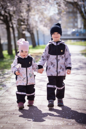 Dětské Soft kalhoty Grey Blooms Emitex