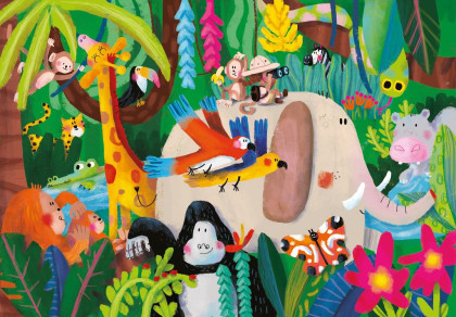 Dřevěná knížka s puzzle Dobrodružství Vilac