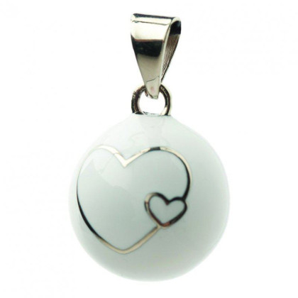 Těhotenská rolnička Essentials White 2 hearts