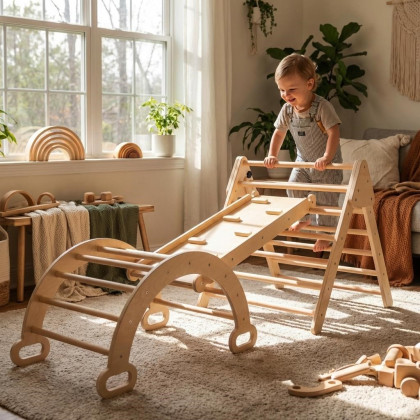 Dřevěná Montessori / Pikler lezecká sestava Baby Mix